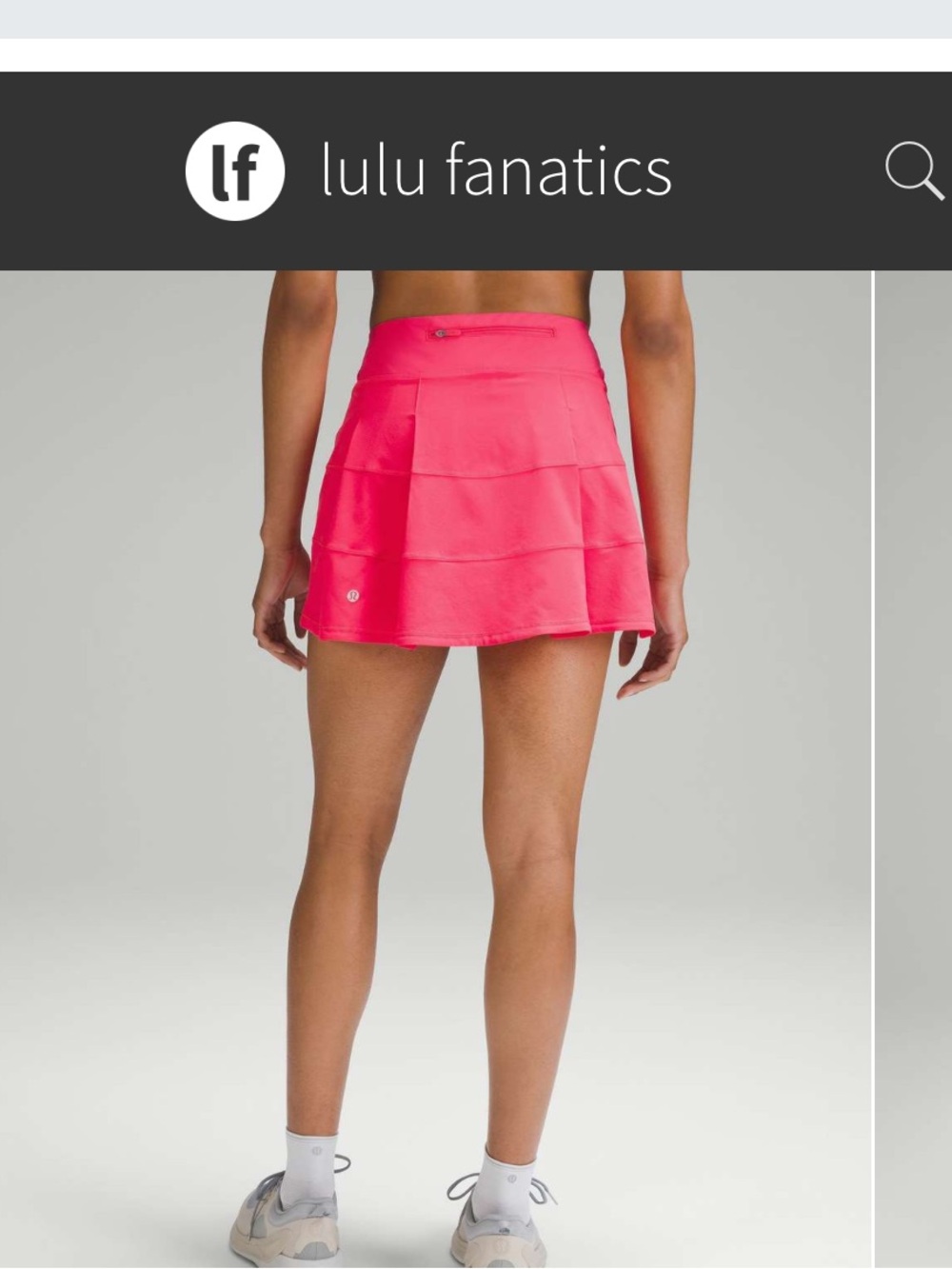 Lululemon Pace Rival Mid-Rise Skirt Sz 10 Long Lip Gloss Hot Pink Tennis Skort